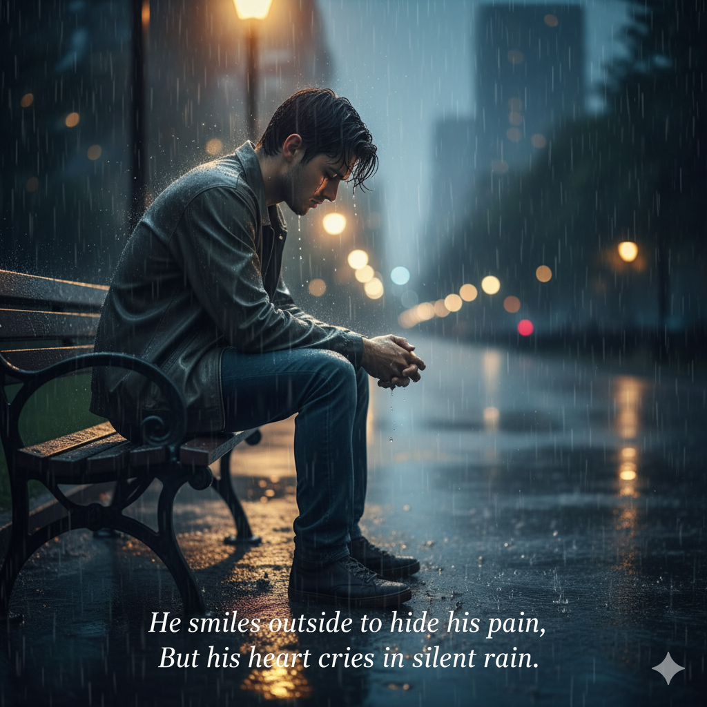 sad shayari image boy