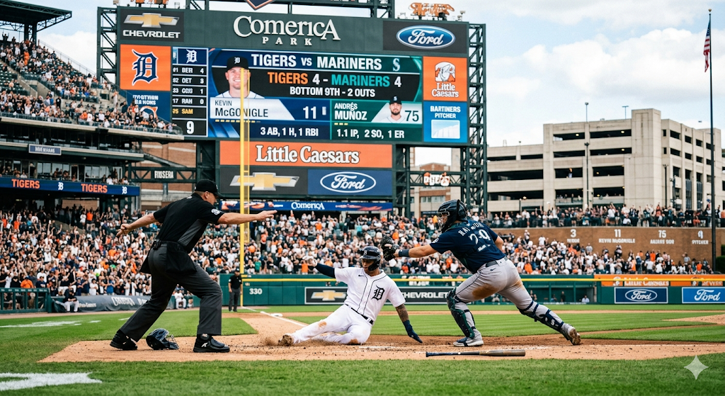 detroit tigers vs seattle mariners match player stats